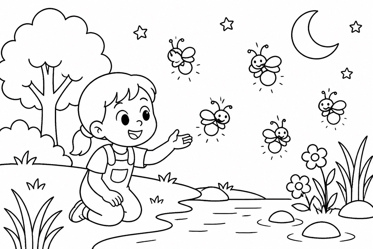 Vagalumes dançando numa noite de verão