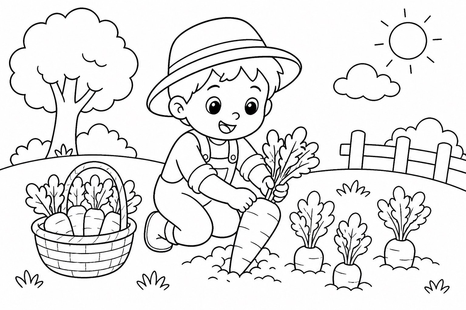 Kinder ernten Karotten