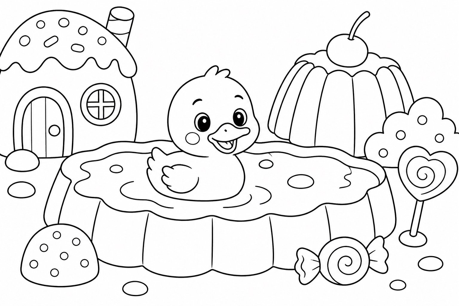 Petit canard dans l’étang de gelée