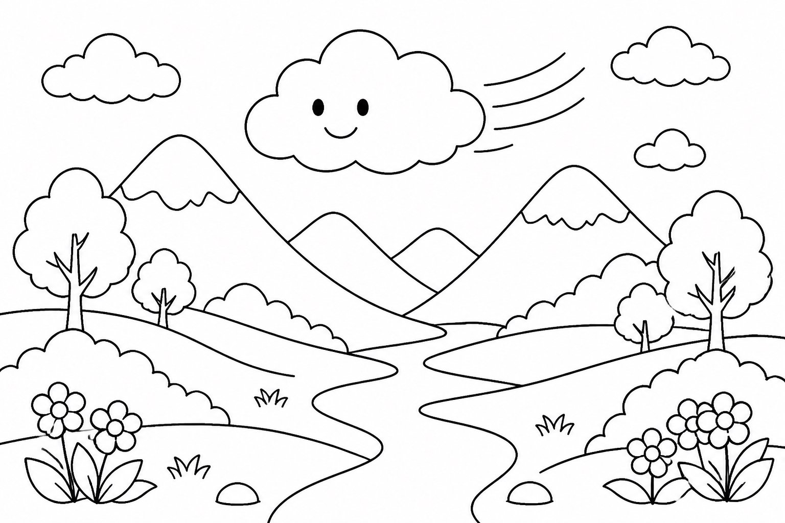 Vale com nuvens passando