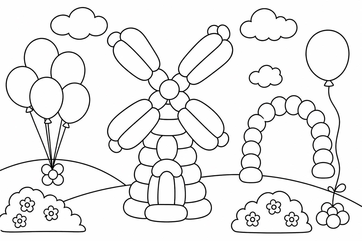 Molino de viento de globos