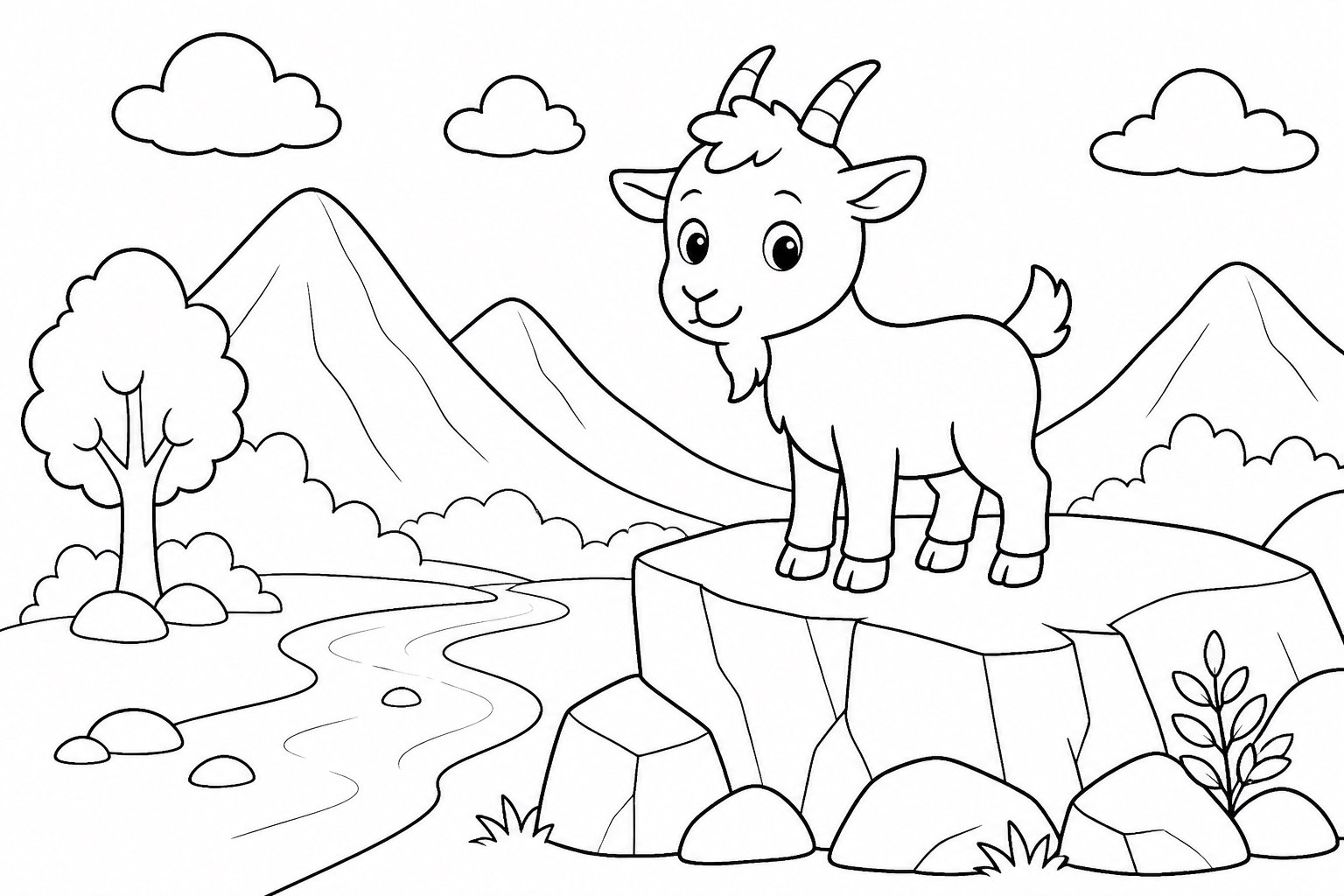 Zicklein neben den Felsen