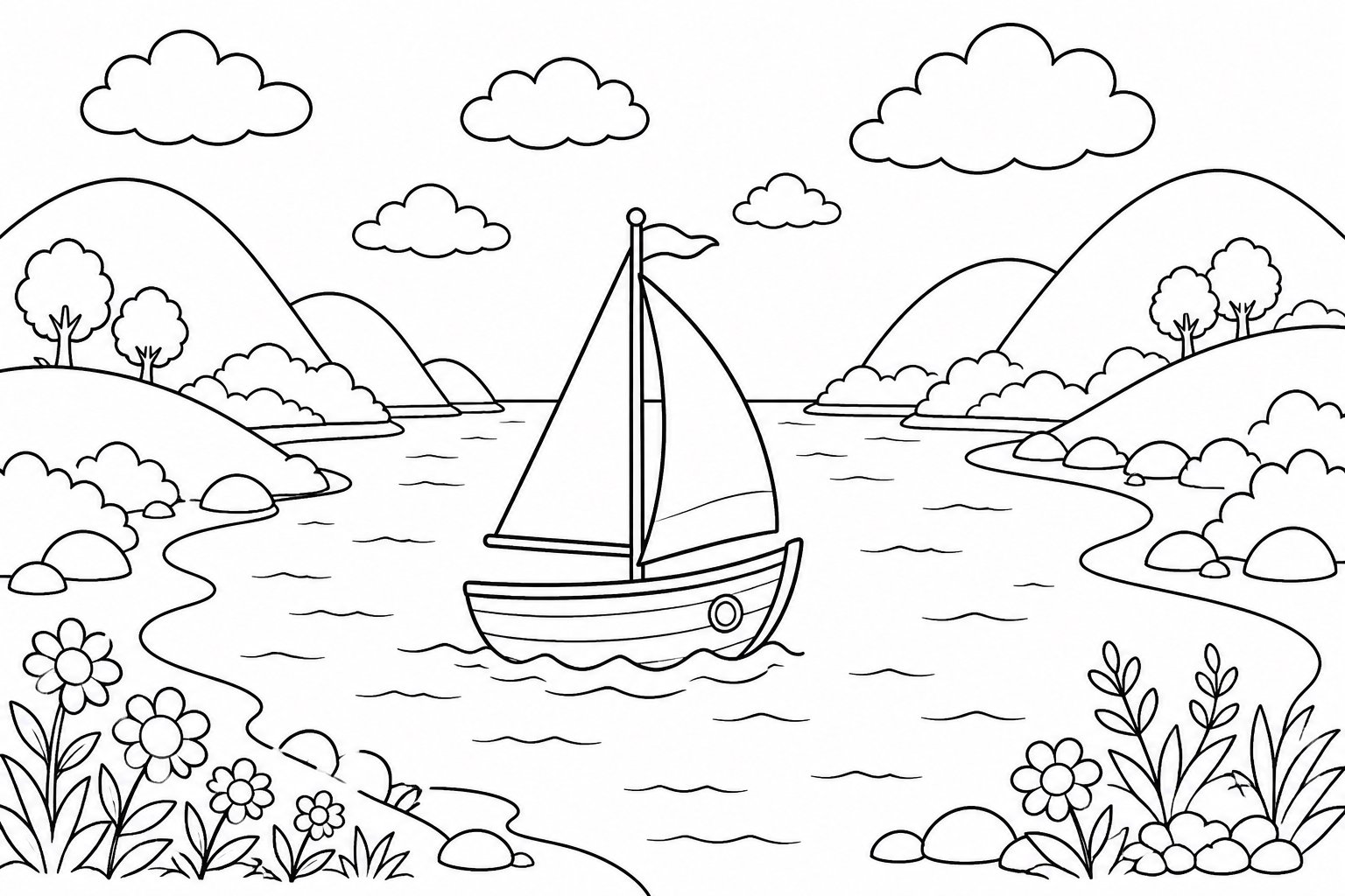 Voilier traversant la baie