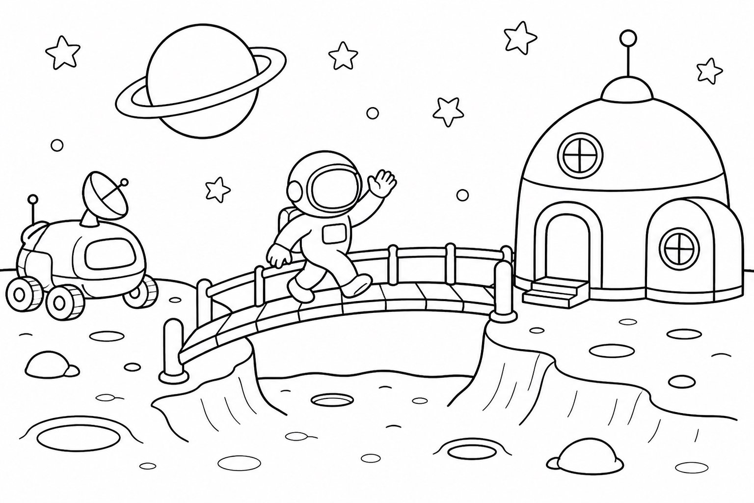 Pequeño puente lunar que conecta la base