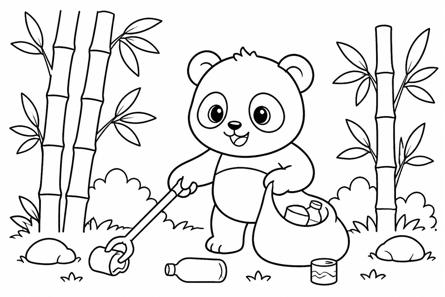 Panda protegiendo el bosque de bambú