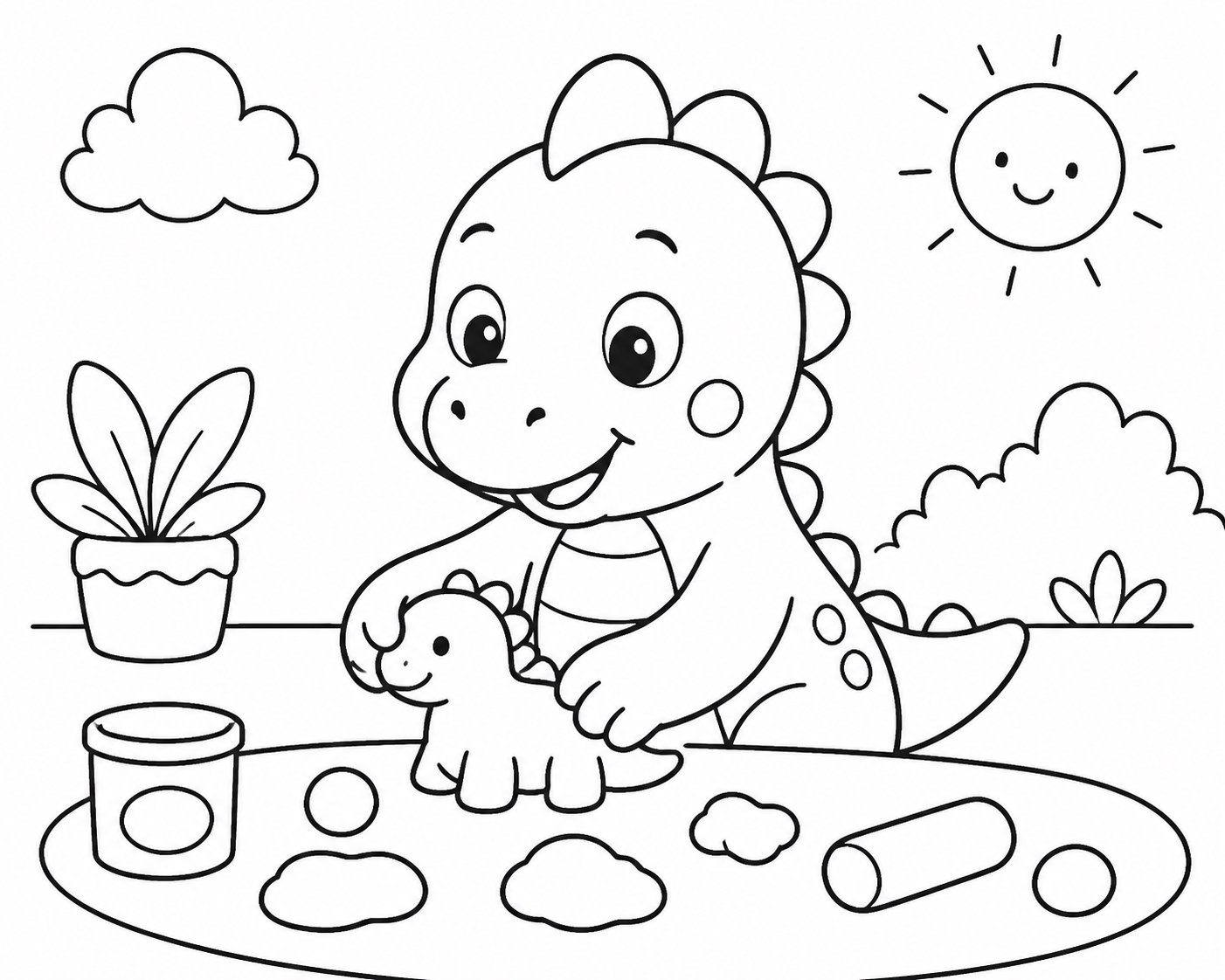 Kleiner Dinosaurier aus Knete