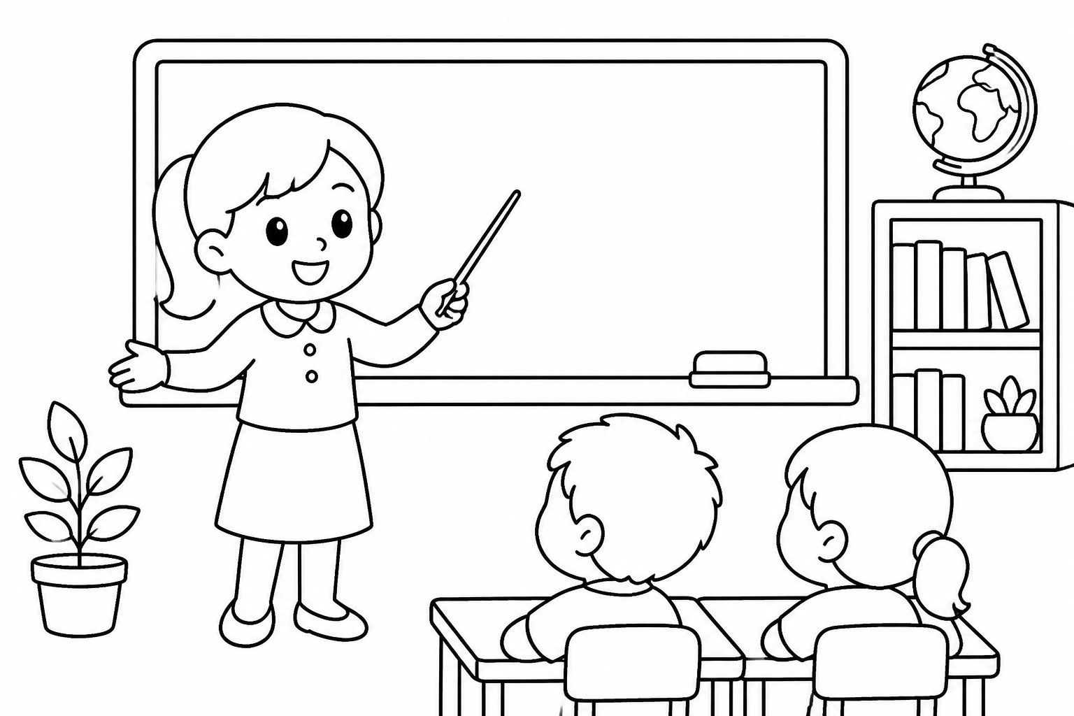 Pequeño maestro enseñando frente a la pizarra