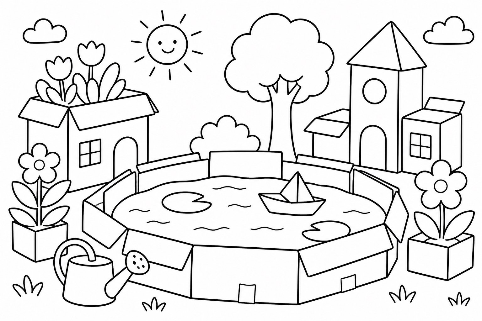 Bassin de jardin en carton