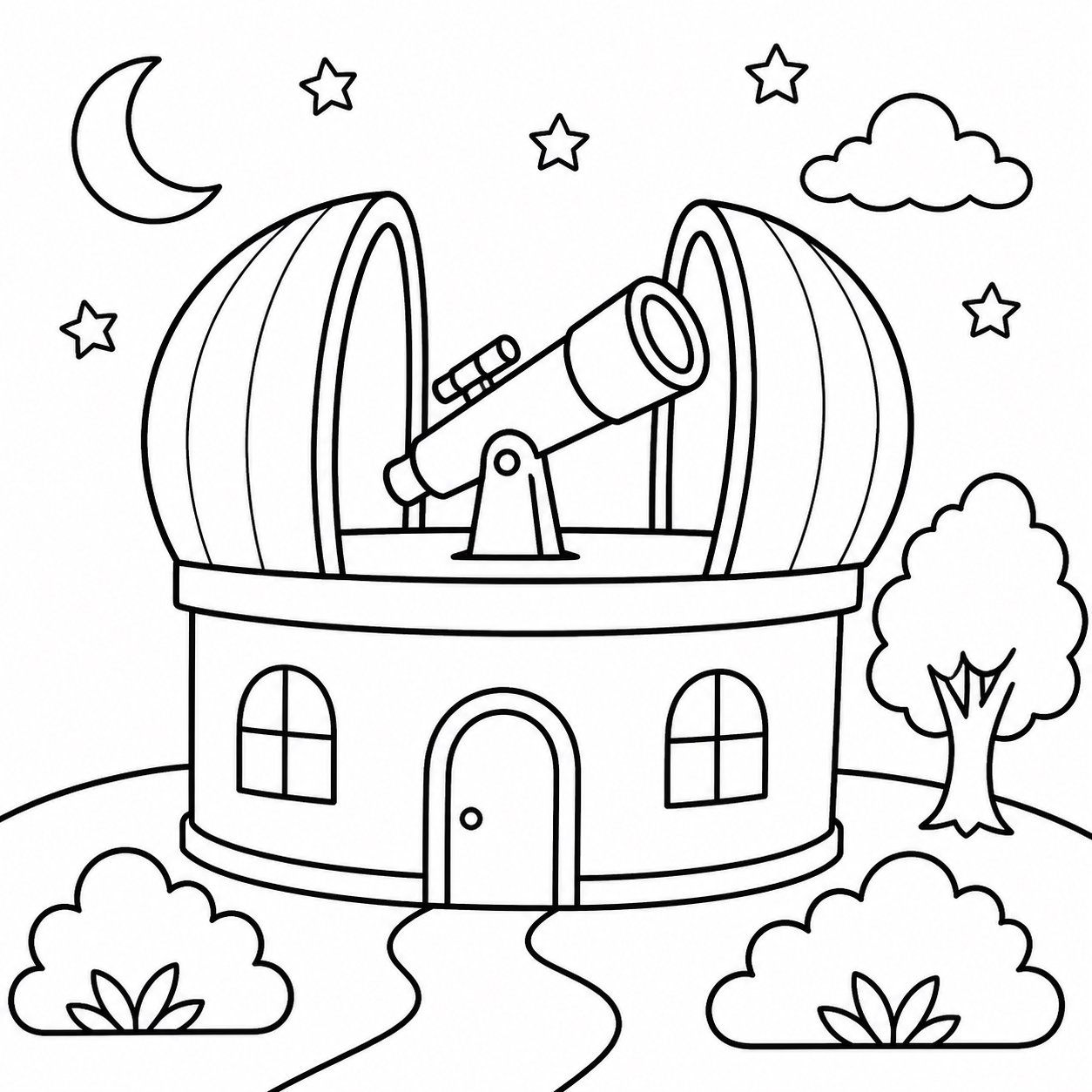 Cúpula del observatorio abierta