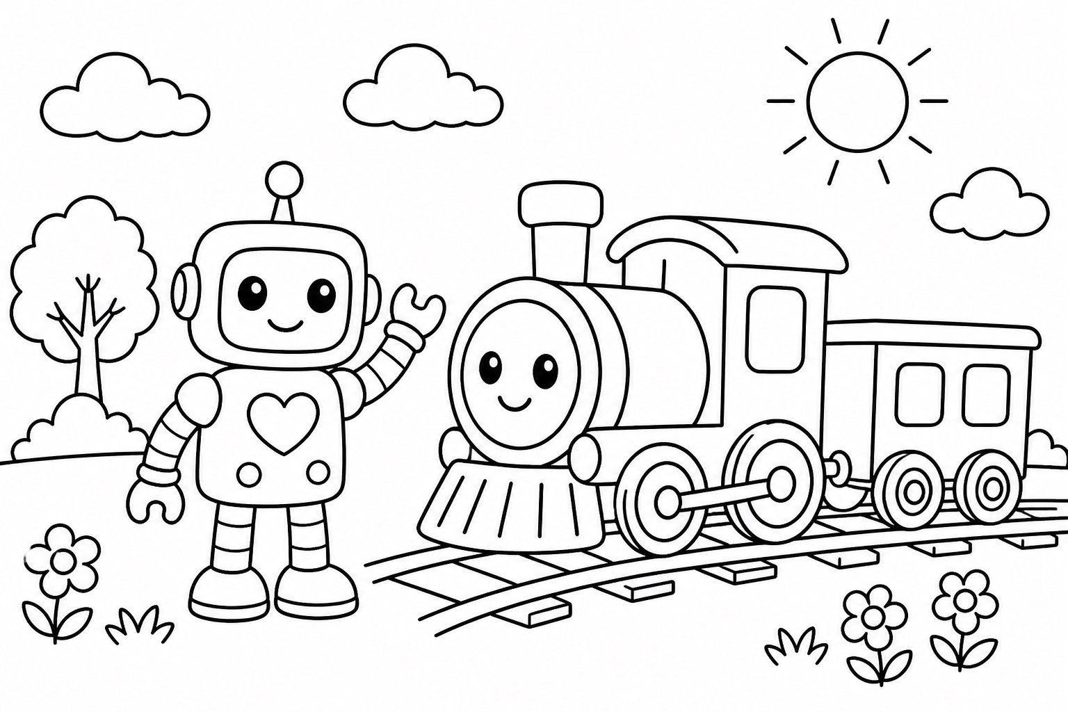 Petit robot et petit train