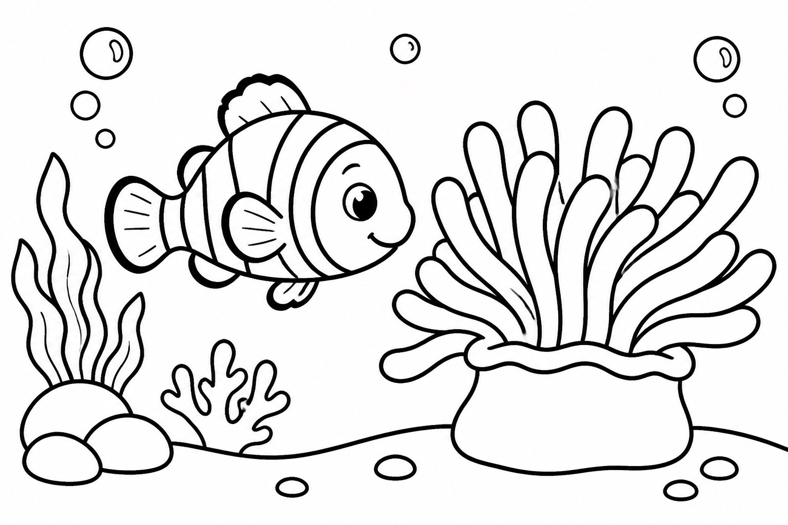 Peixe-palhaço passando por uma anêmona