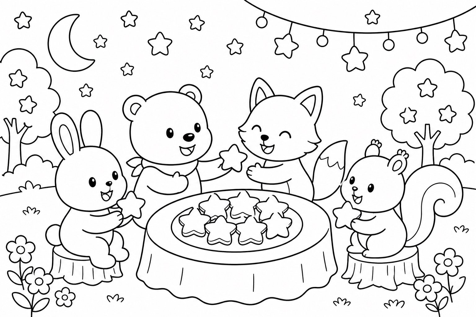 Amigos compartiendo galletas con forma de estrella