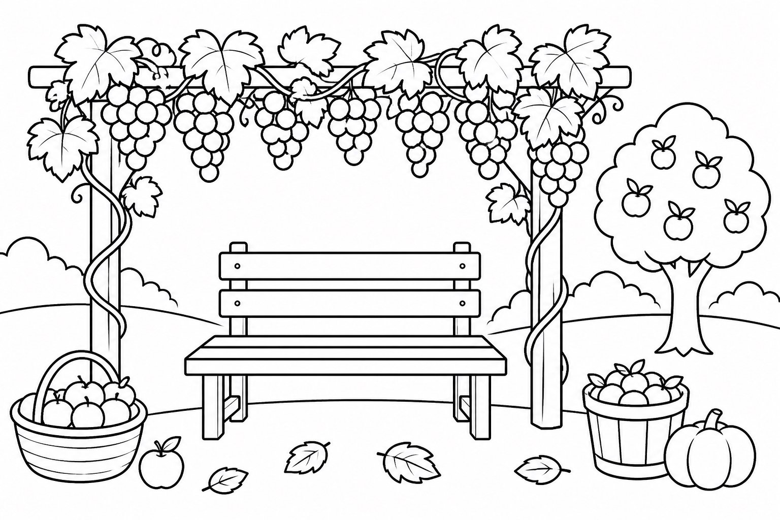 Bank unter der Weinlaube