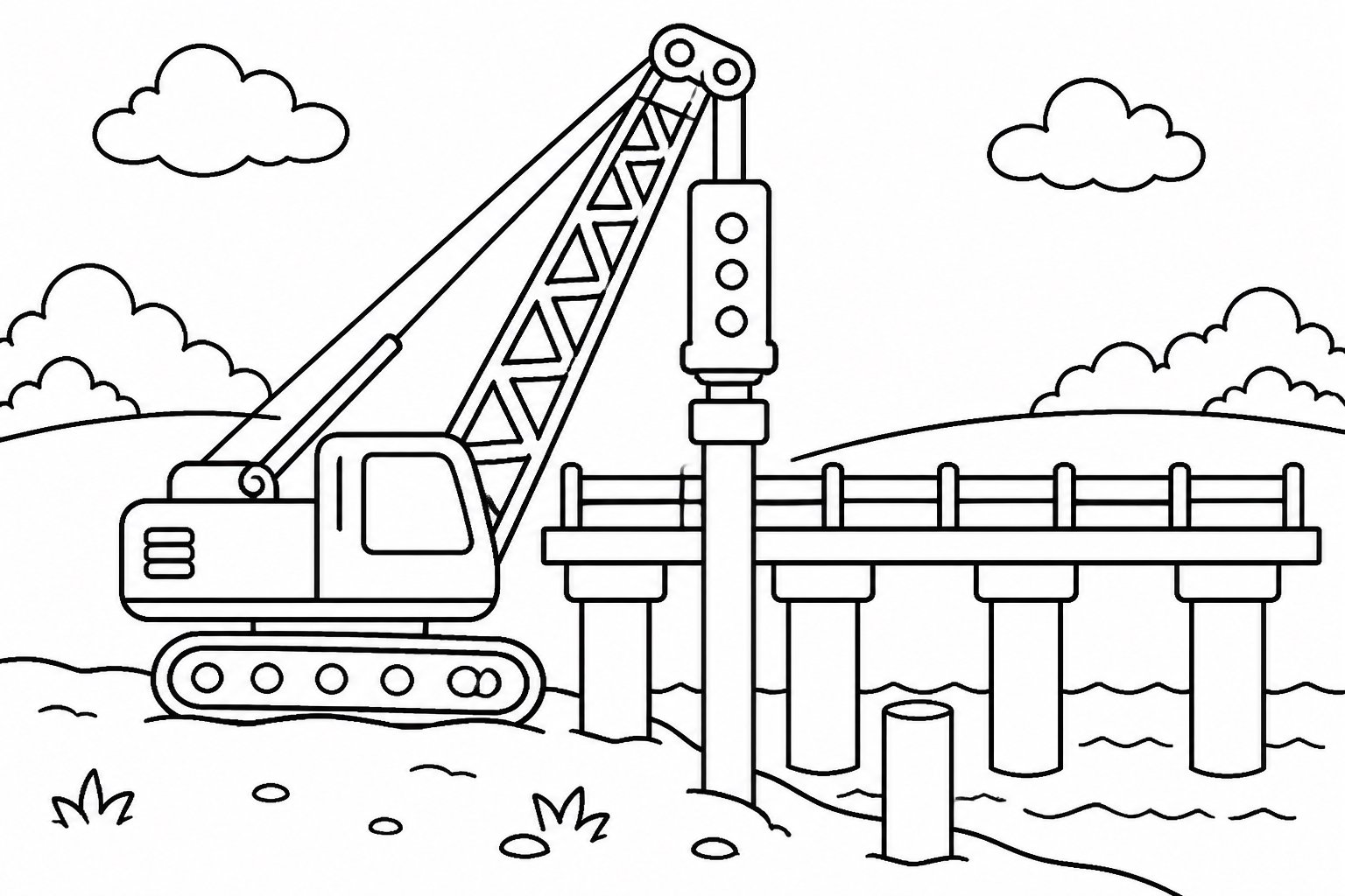 Sondeuse construisant un pont