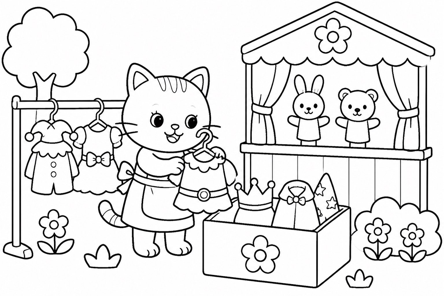 Chaton rangeant les costumes