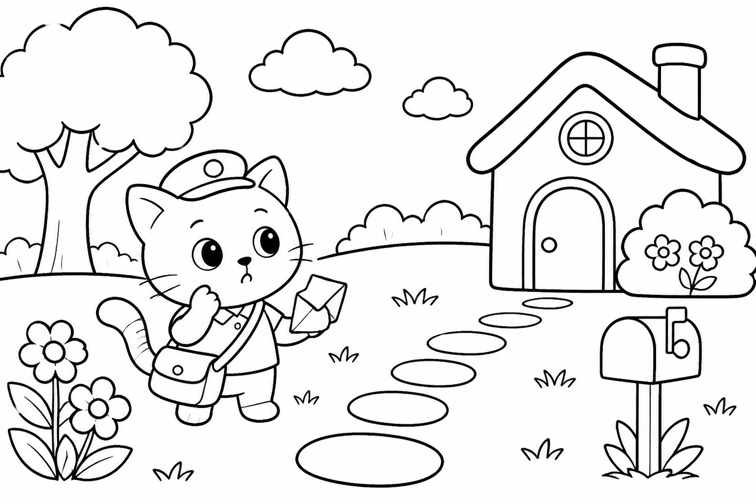 Gatito buscando el número de una casa