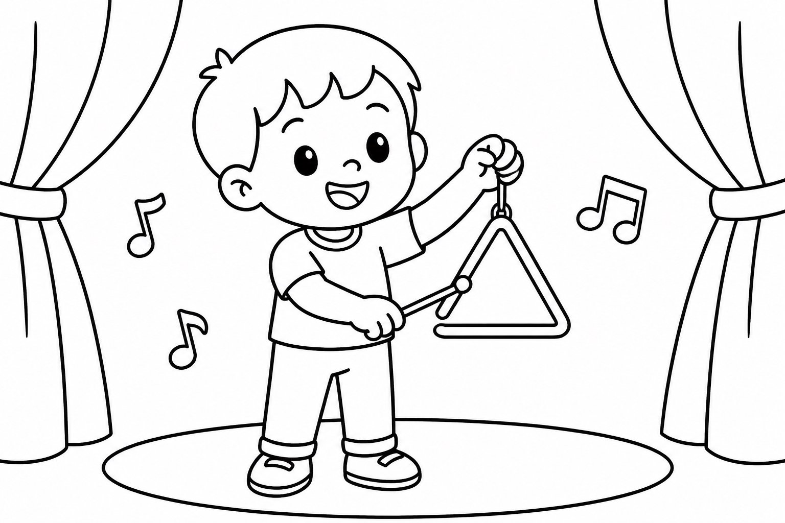 Enfant jouant du triangle