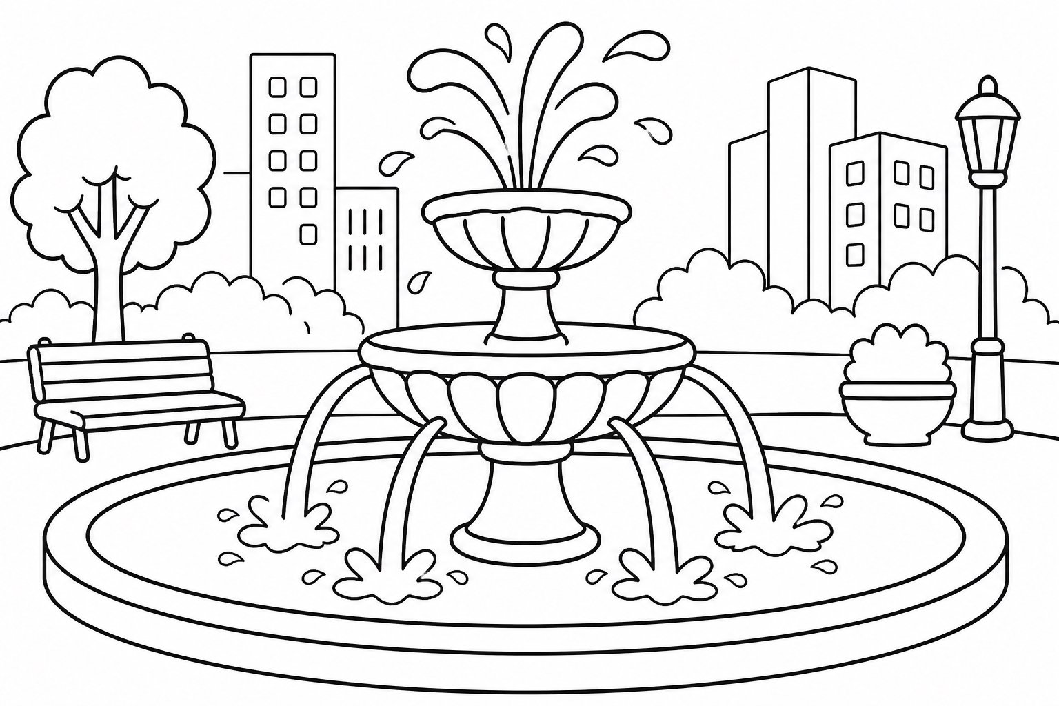 Fonte na praça da cidade