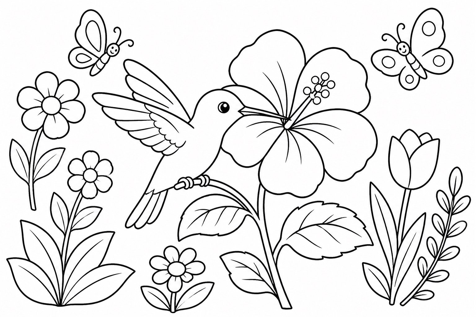 Colibri posé sur une fleur