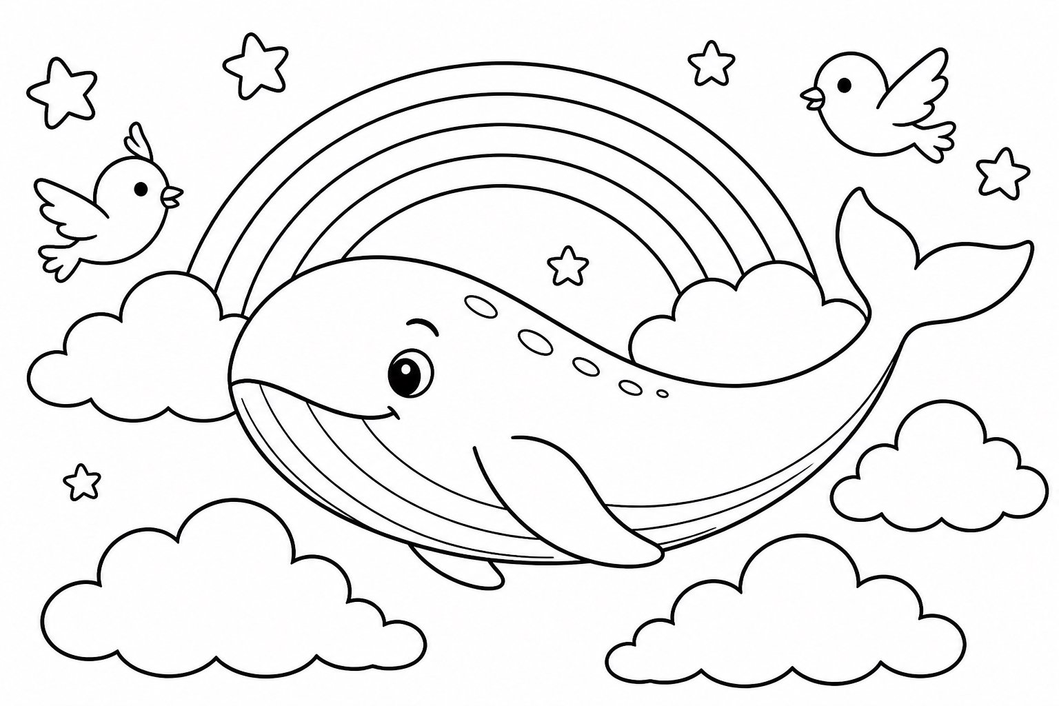 雲の間を飛ぶクジラ