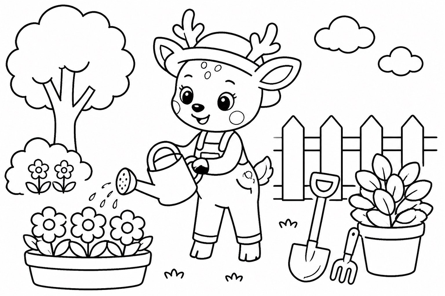 El cervatillo es jardinero