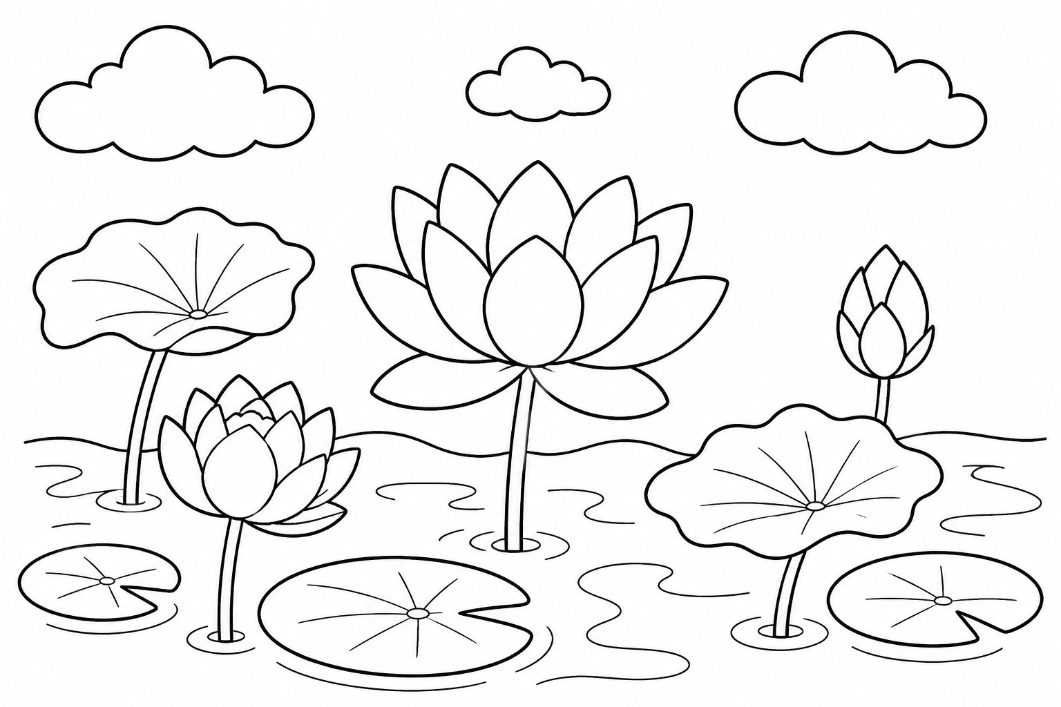 Lotusblumen in einem Wolkenteich