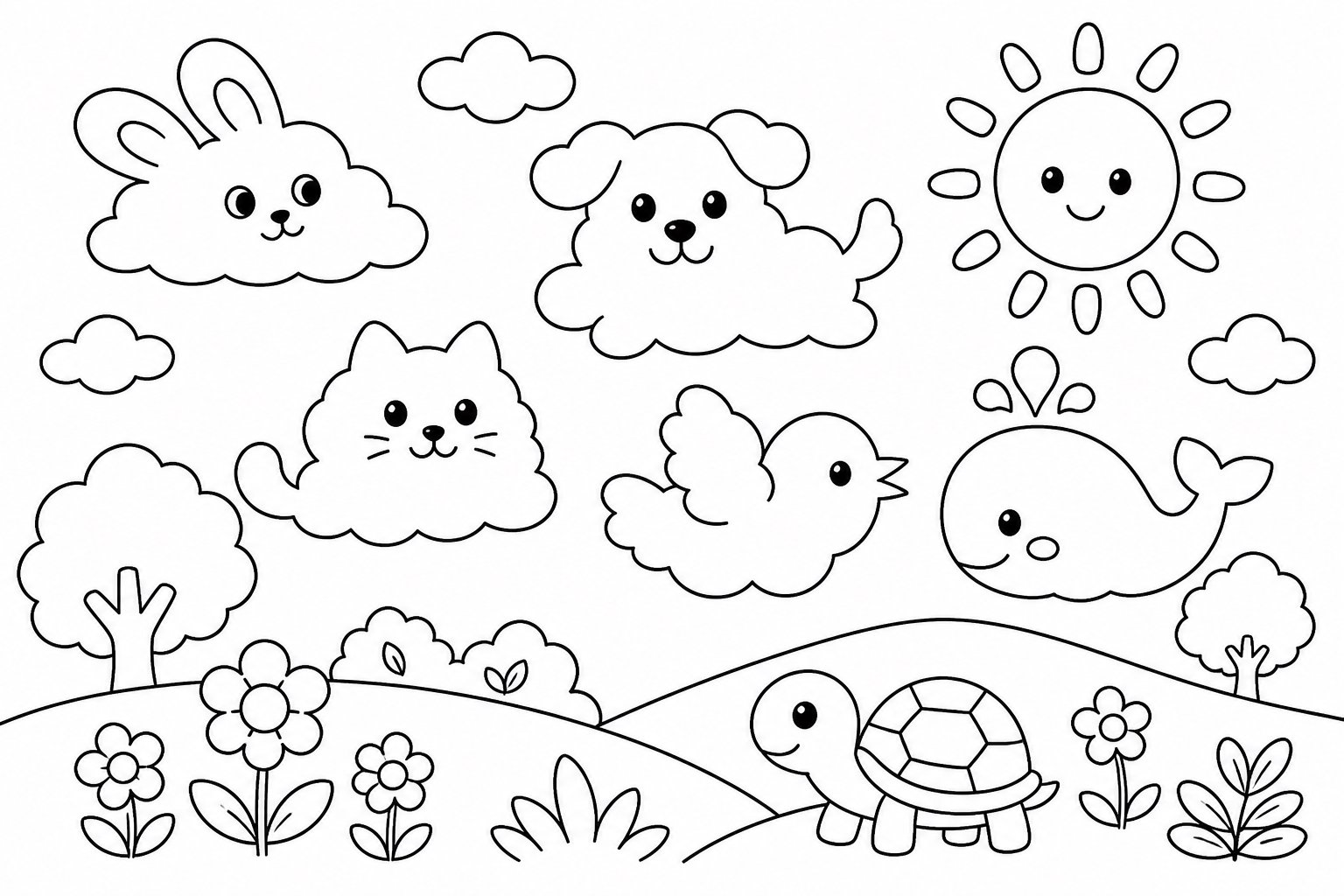 As nuvens se transformam em pequenos animais