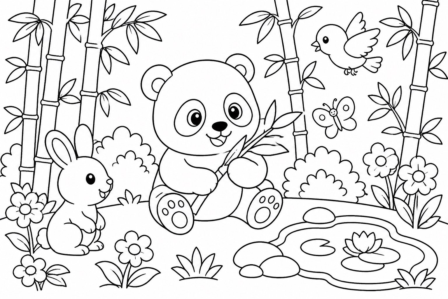Panda im Bambushain