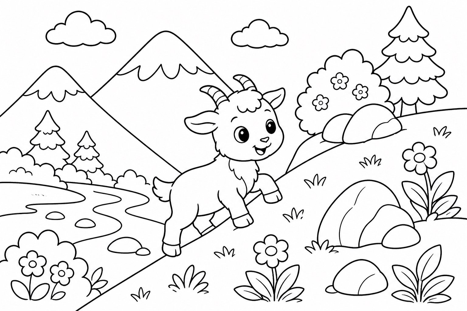 Le petit chevreau gravit la pente