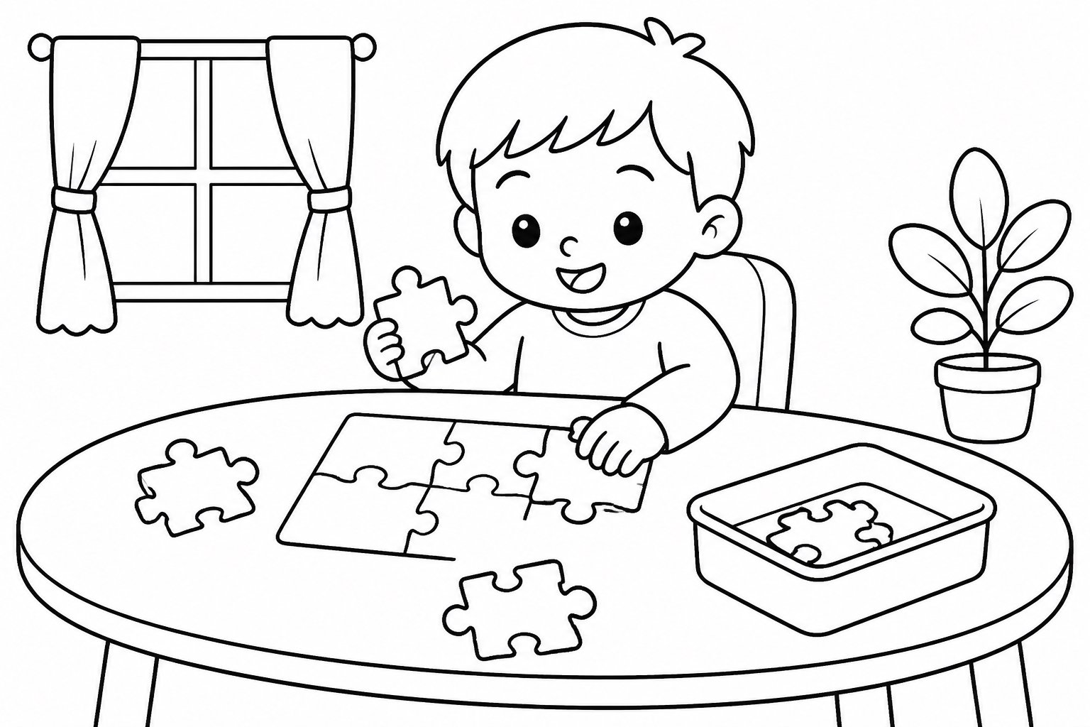 Enfant faisant un puzzle