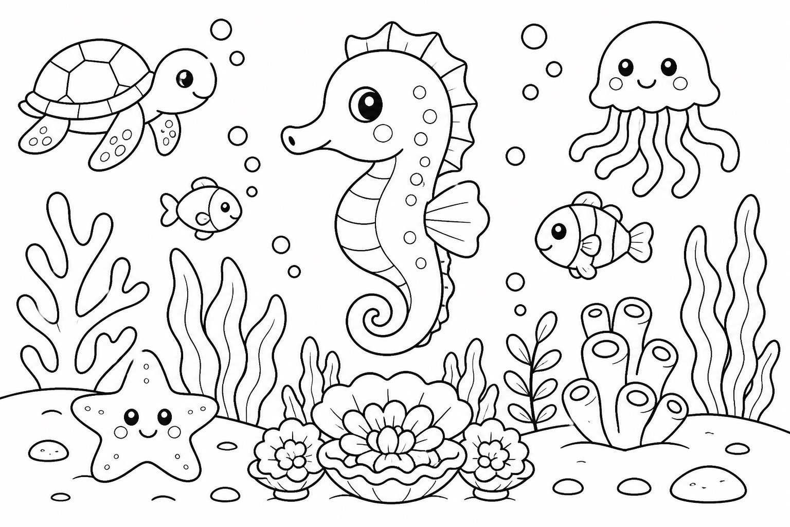 タツノオトシゴが海底の庭を守る