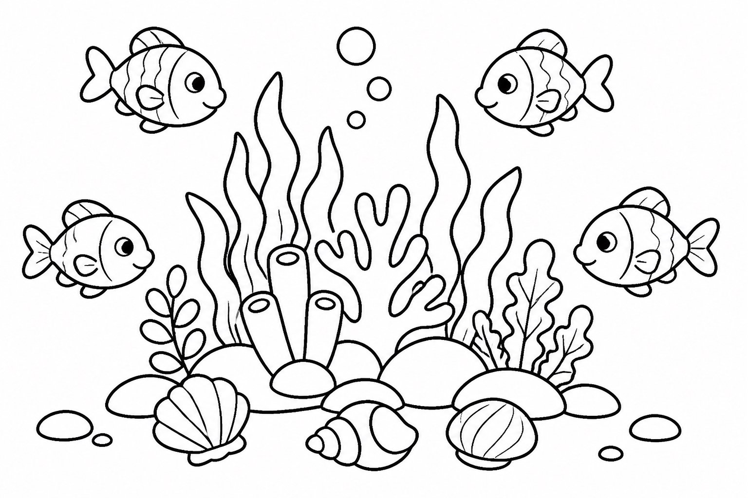 Petits poissons autour d’un jardin sous-marin