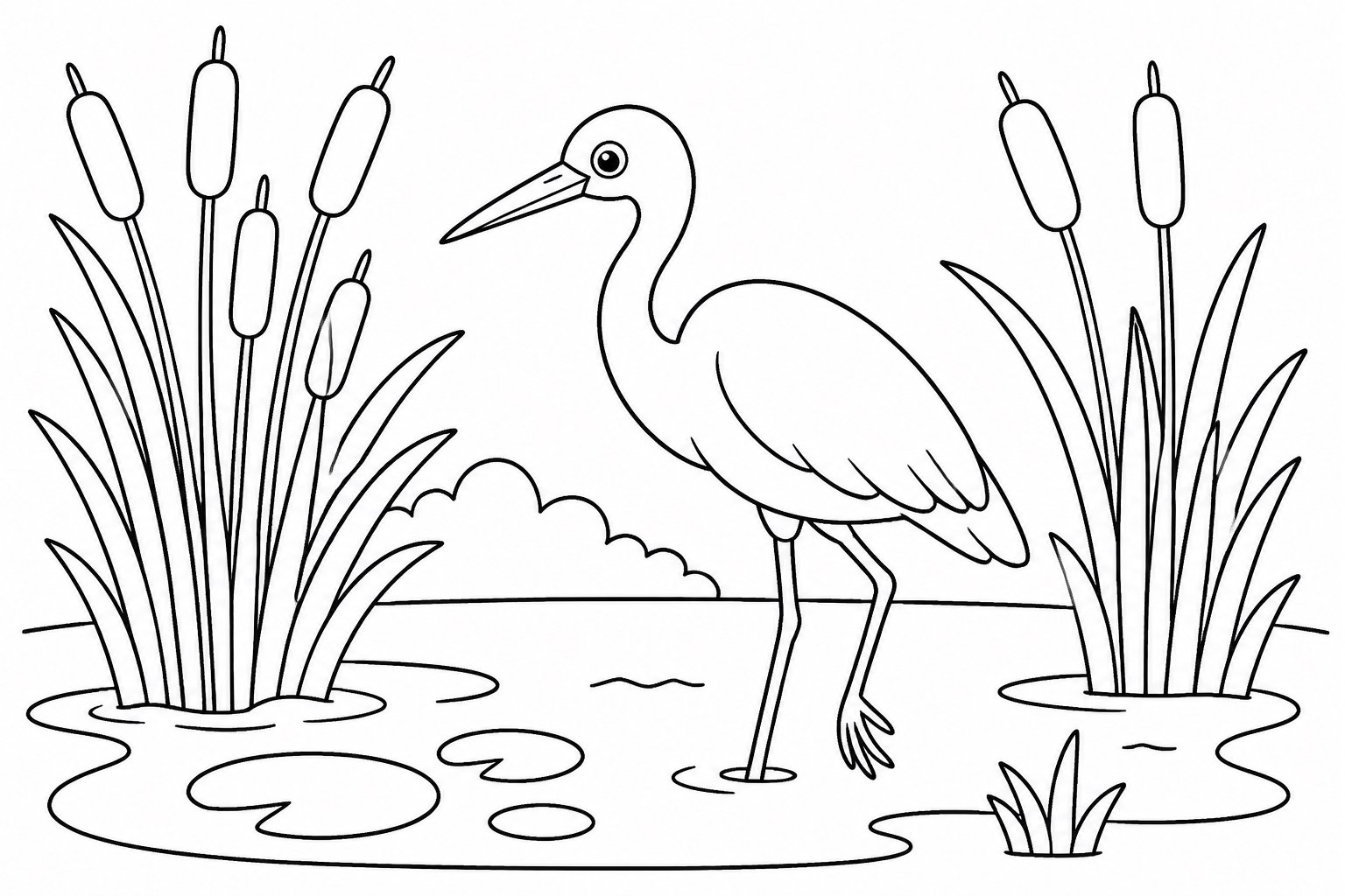 Petite aigrette parmi les roseaux