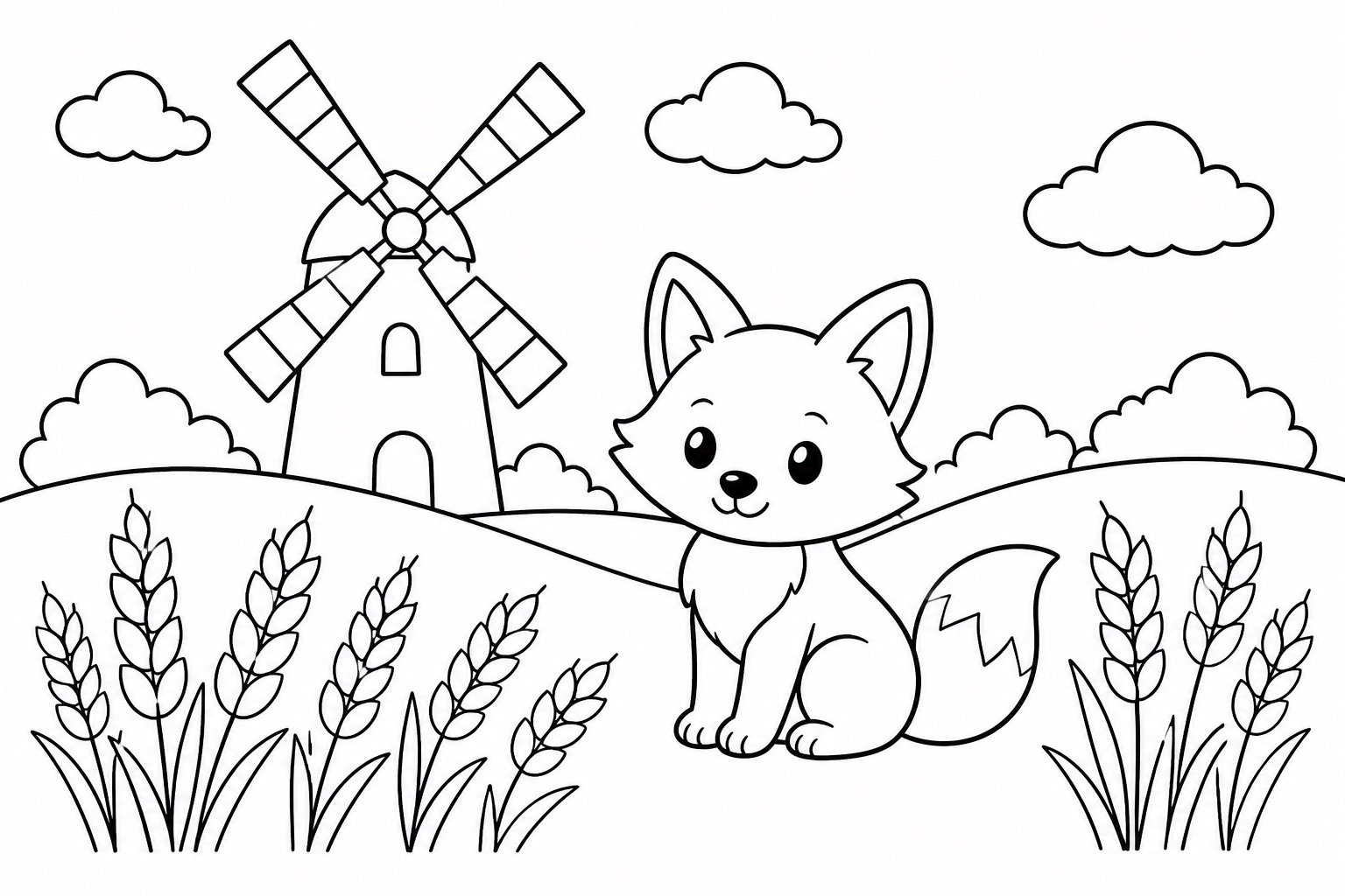 Petit renard dans le champ de blé