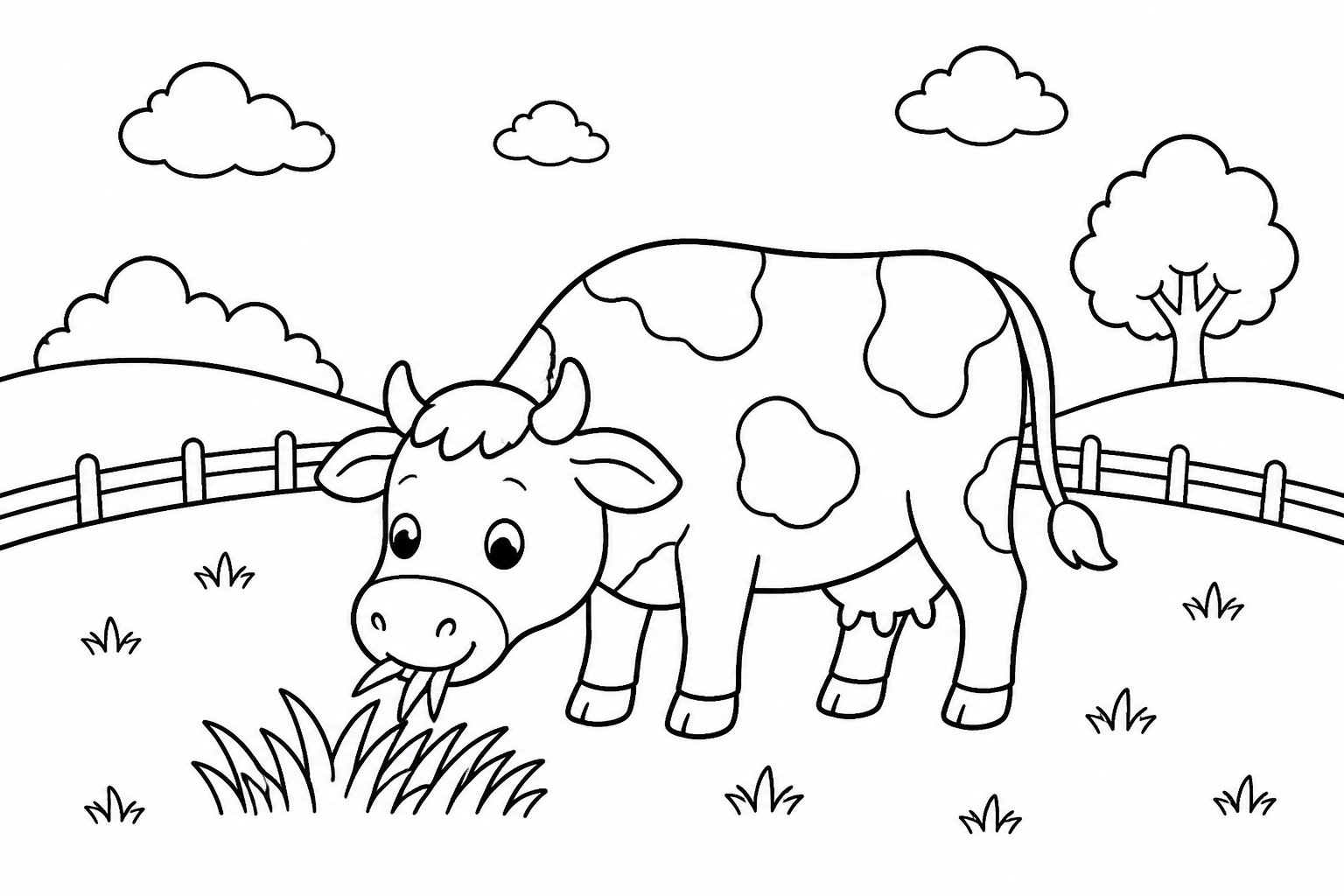 La vaca come hierba verde en el pastizal