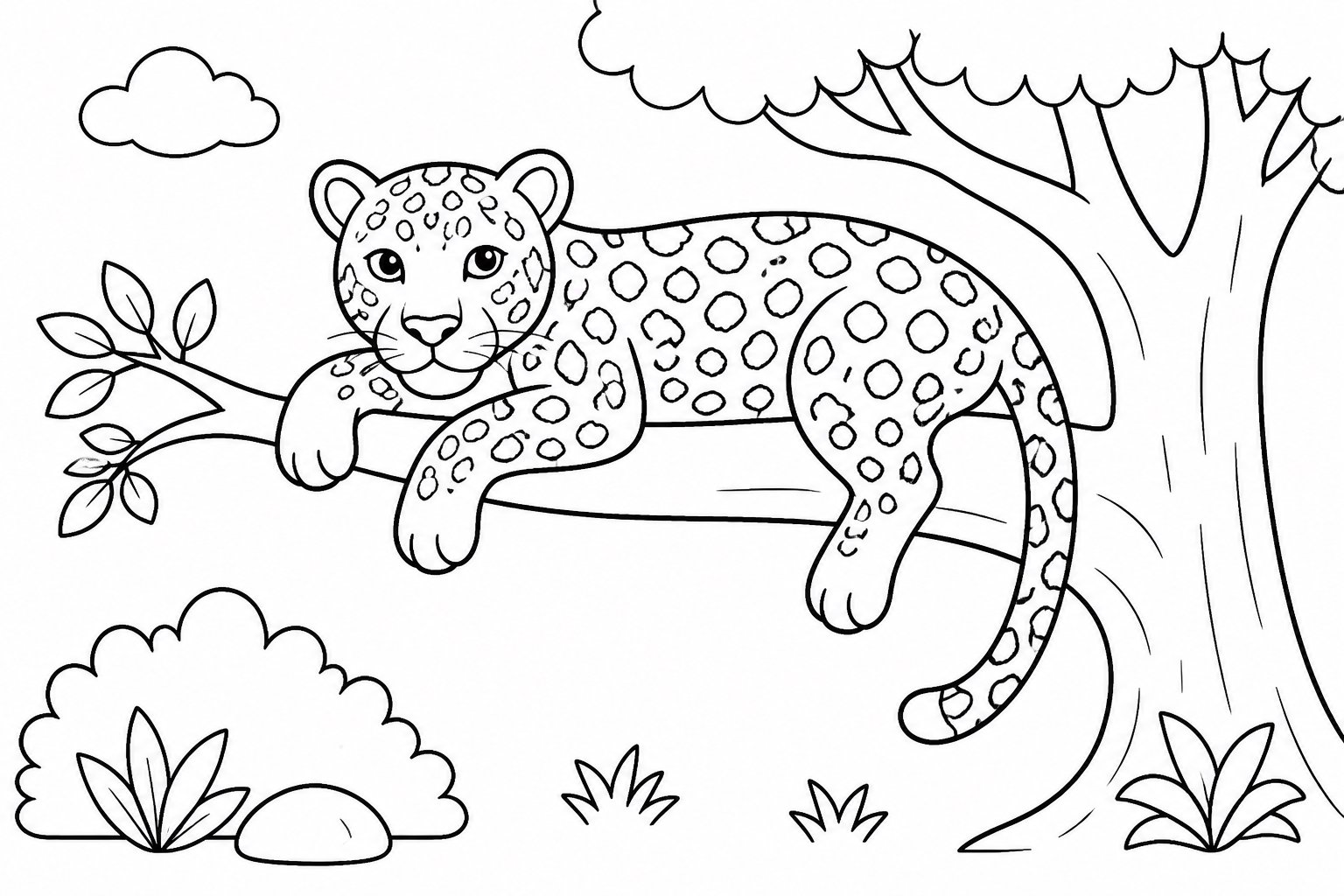 枝の上で横たわるジャガー