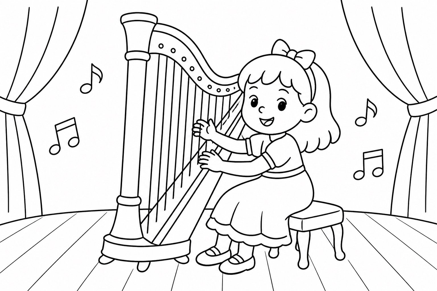 Enfant jouant de la harpe