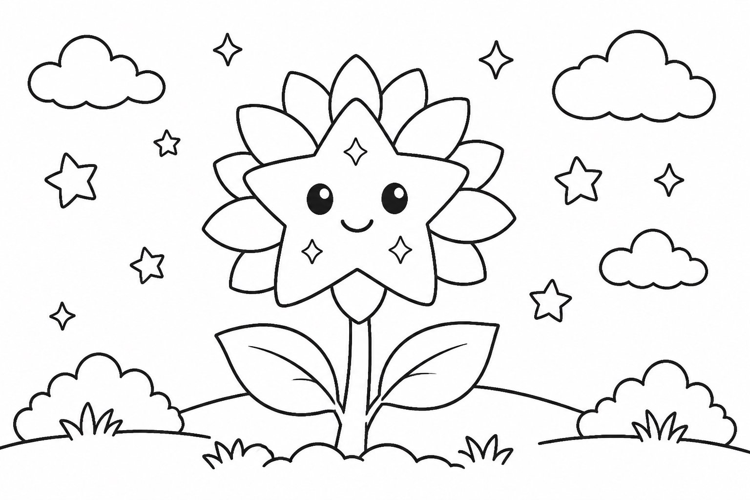 Sonnenblume im Sternenlicht