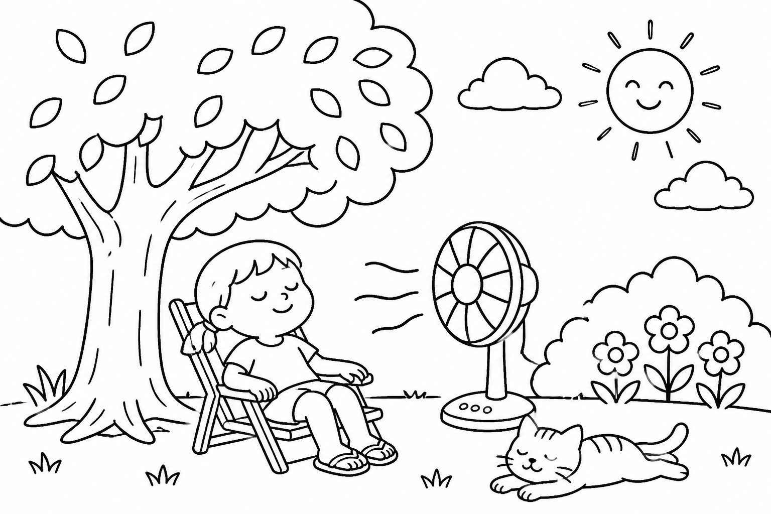 Kühle Brise im Schatten des Sommerbaums