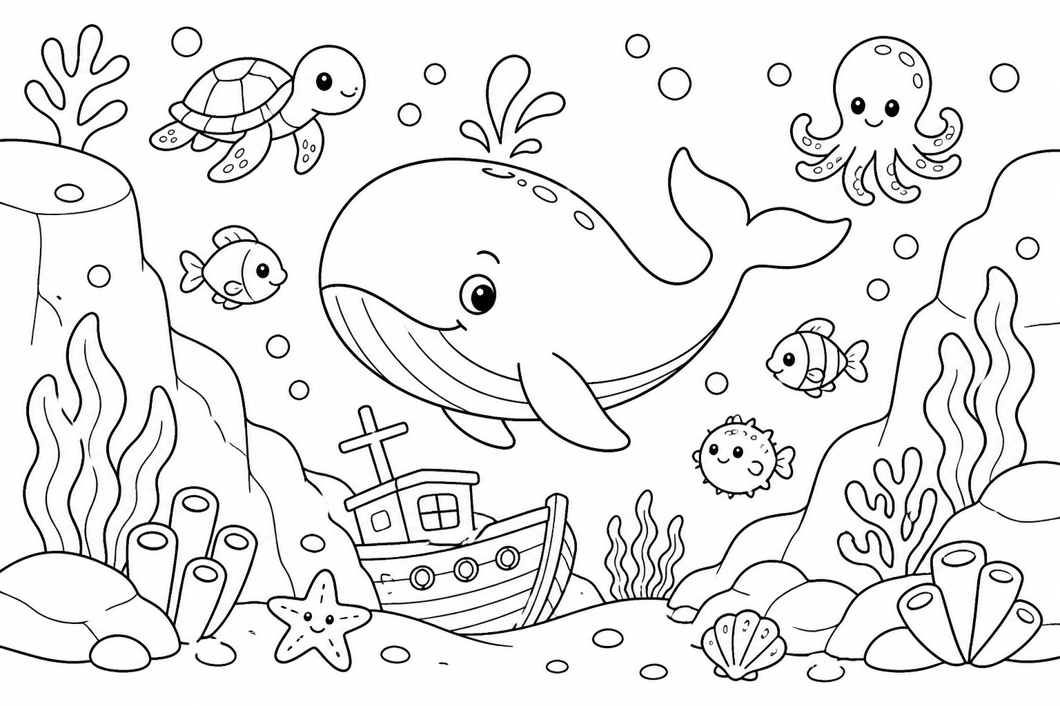 クジラが海底の谷を通る