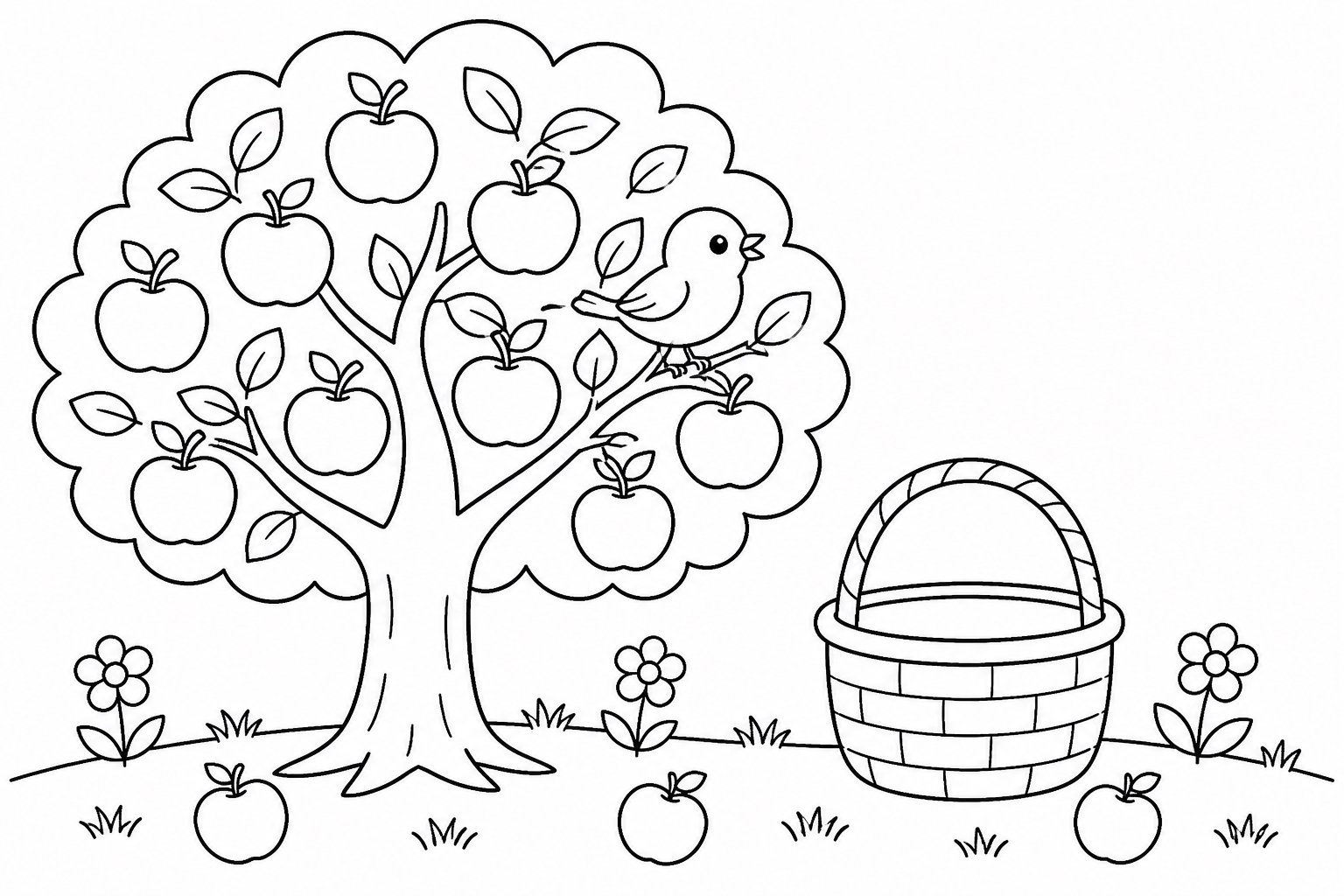 Petit oiseau dans un arbre fruitier