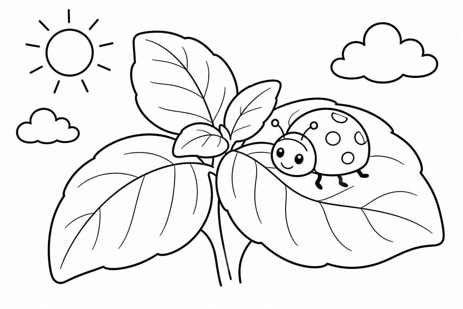 Mariquita sobre una hoja de albahaca