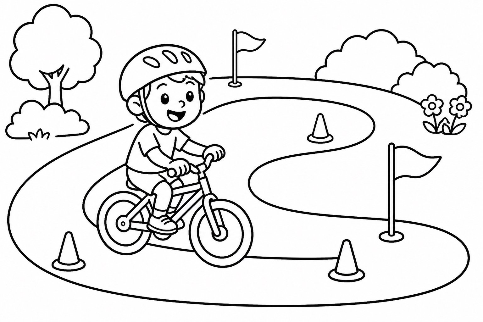 Faire du vélo autour de la piste