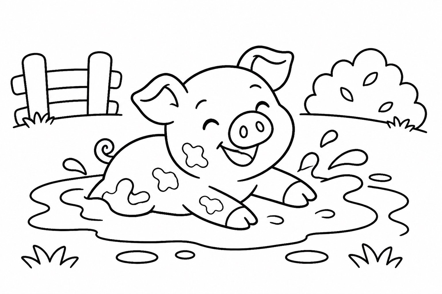 Petit cochon se roulant dans la boue