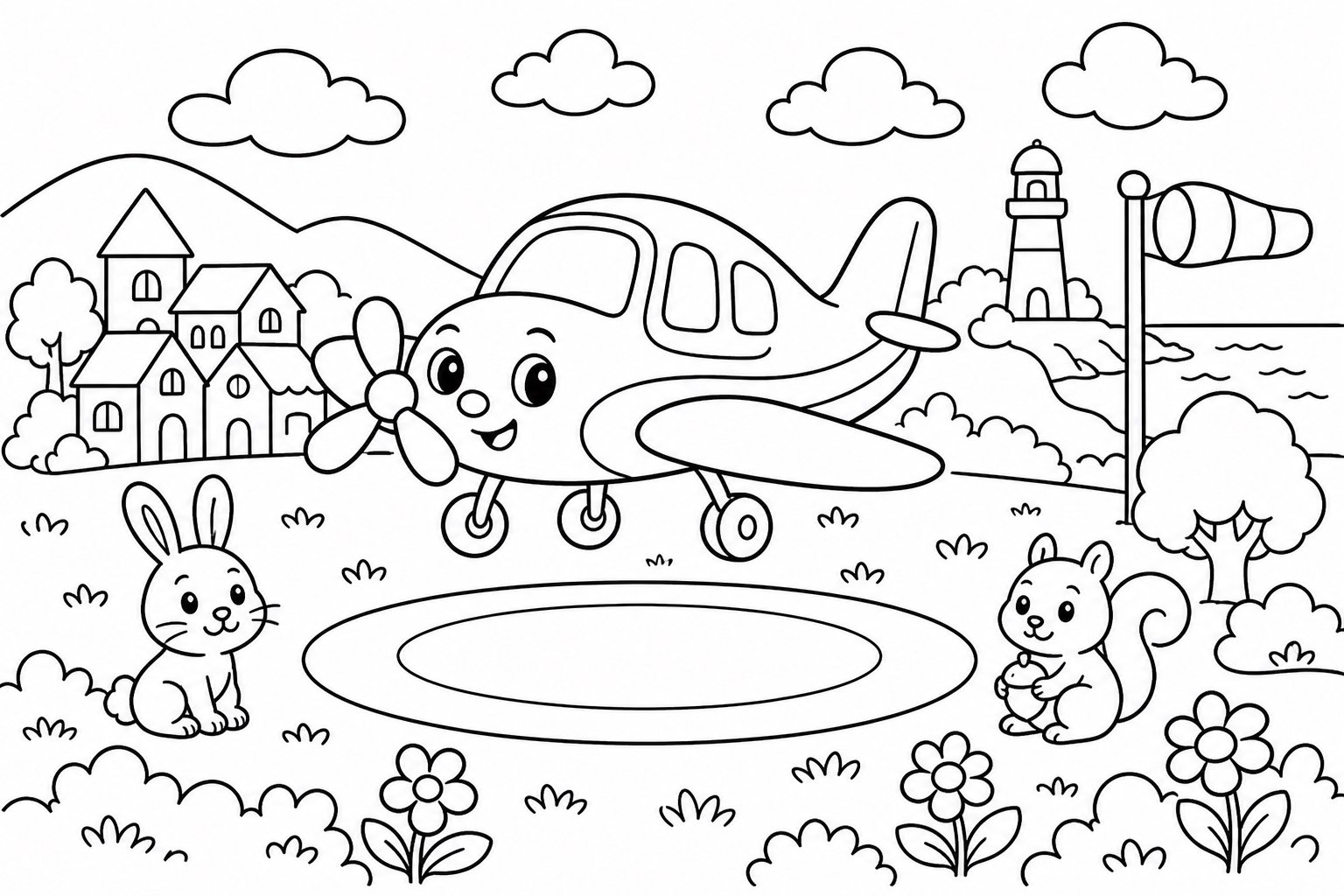 Le petit avion atterrit à l’aéroport de la prairie