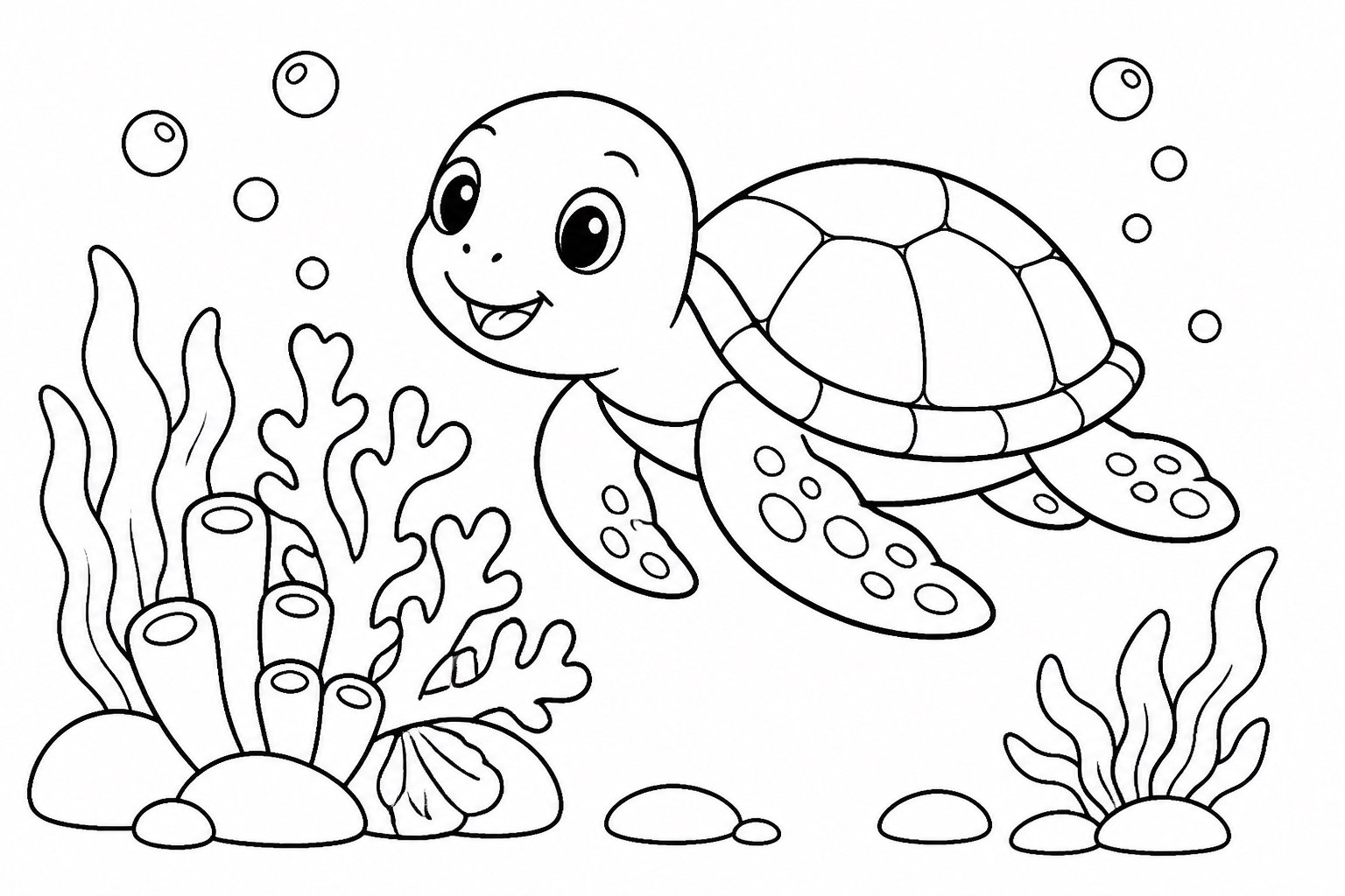 Petite tortue marine nageant près du corail