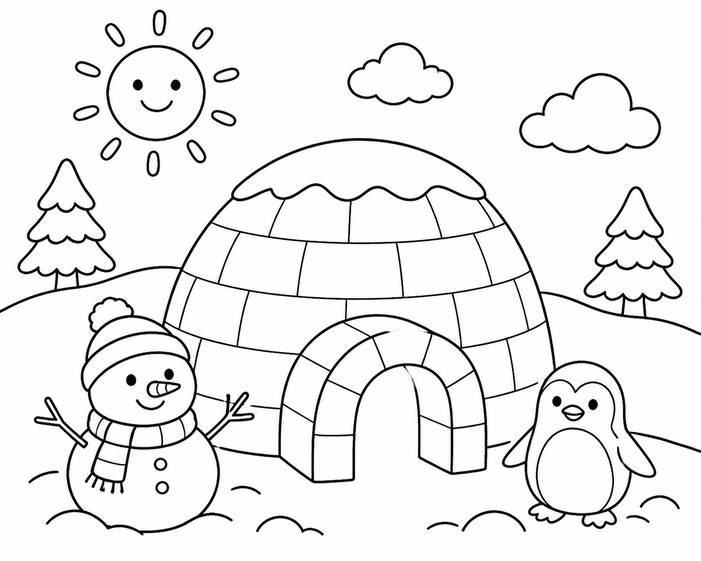 Igloo sous le soleil d’hiver