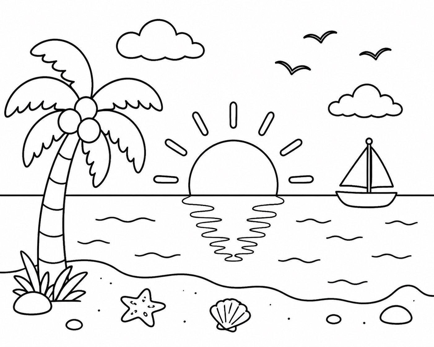 Bord de mer éclairé par les lueurs du soir