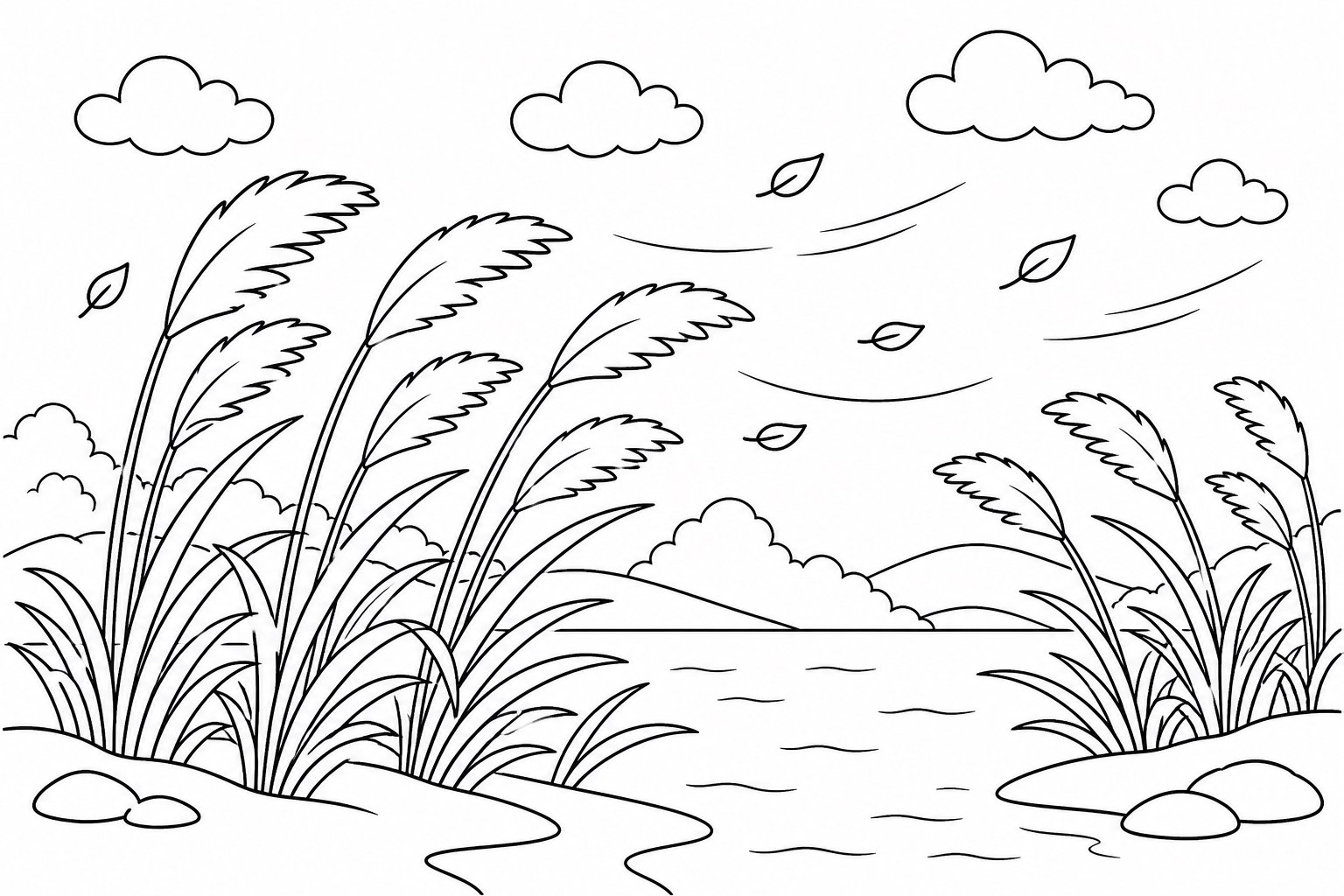 Schilfbucht im Wind