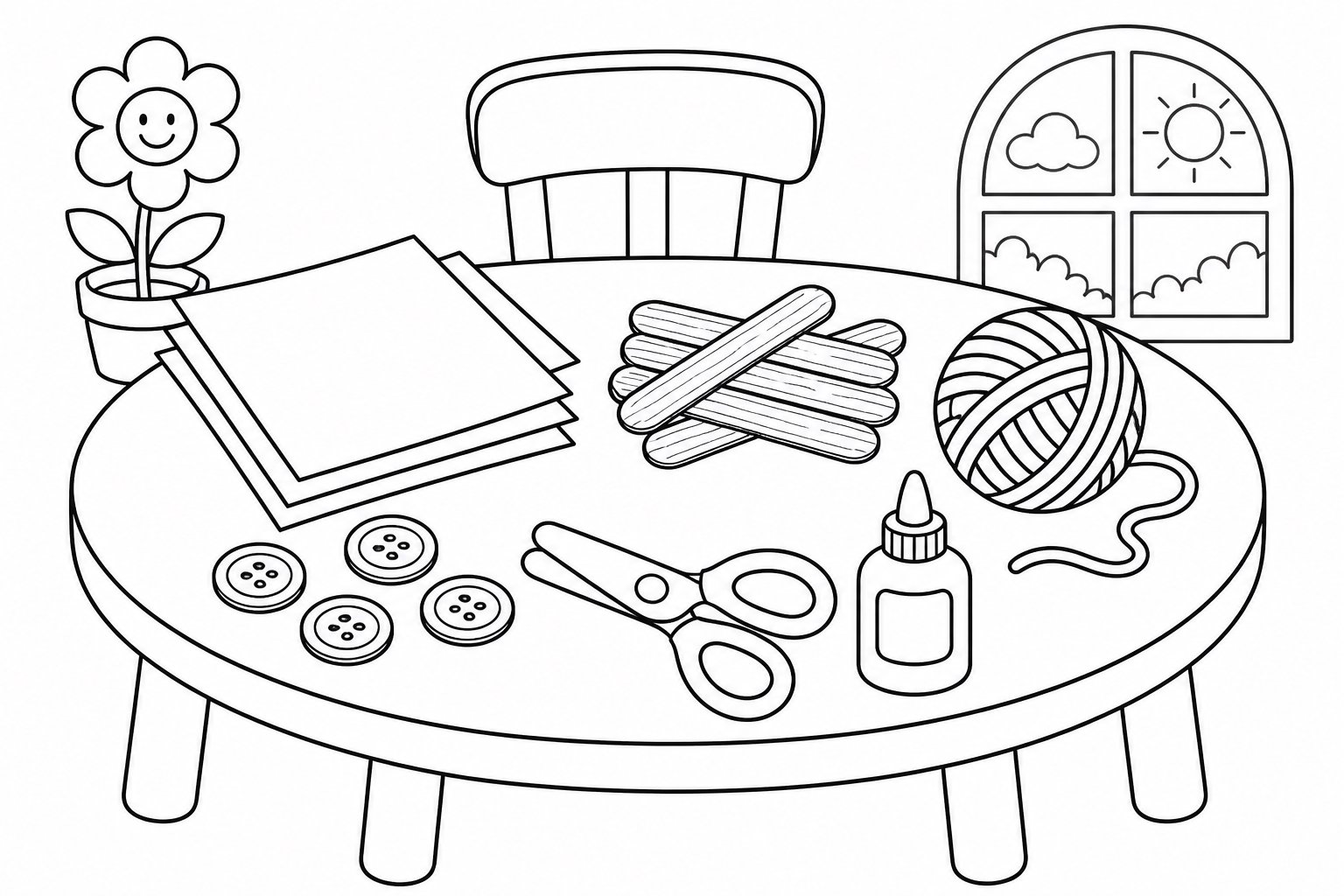 Petite table de matériel créatif